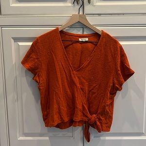 Burn Orange Madewell Wrap Top